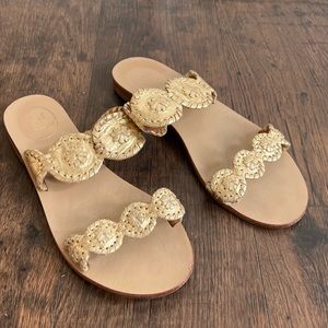 Gold Jack Roger Lauren sandals Sz 8